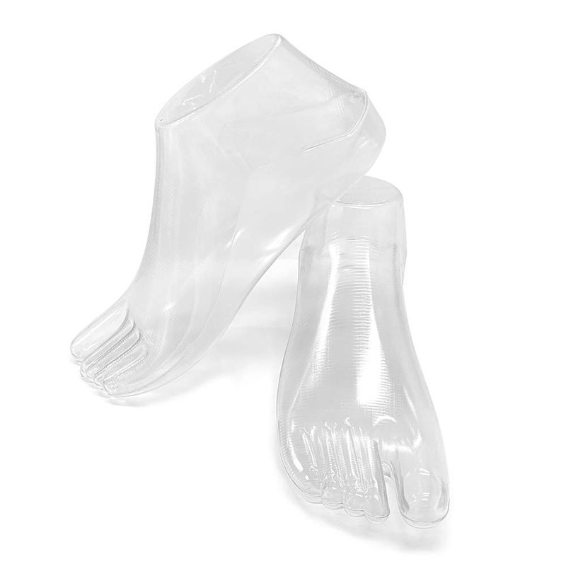 SteelFever 1 Pair Plastic Foot Model Tools Shoes Support for Ankle-High Shoes Display (Transparent) - Image 1